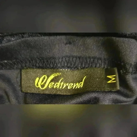 Women's/teen lace off the shoulder one strap Navy blue short dress with pockets. - Picture 7 of 8